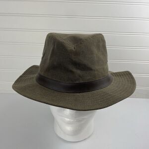 EDDIE BAUER Waxed Cotton Duck Canvas Safari Hat Brown Size L/XL Indiana Jones